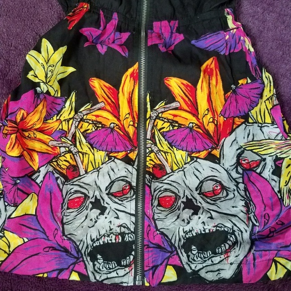 EUC IRON FIST ZombieTiki Ruffle Zip Dress🌺 - Picture 2 of 7